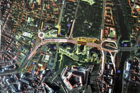 Doi ani de lucrări: Primăria Oradea vrea să înceapă în primăvară mutarea în subteran a traficului din Centrul Civic (FOTO)