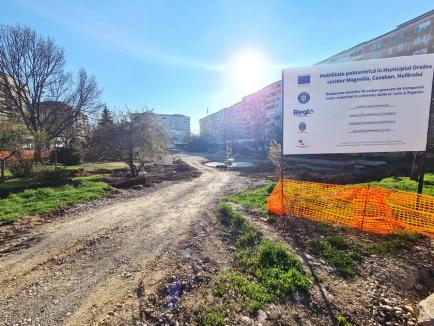 Trotuarul de pe strada Transilvaniei din Oradea va fi închis două luni pe porțiunea dinspre Piața Magnoliei (FOTO)