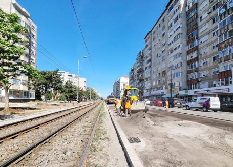 A început refacerea carosabilului pe ultimul tronson al bulevardului Nufărul din Oradea (FOTO)