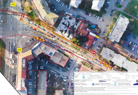 Atenţie, drum îngustat! Lucrările de înlocuire a reţelelor de termoficare restricţionează traficul auto pe strada Constantin Noica din Oradea