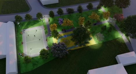Viitorul parc din strada Rectorului din Oradea cu zone de relaxare şi terenuri sportive va fi extins la 4.000 metri pătraţi