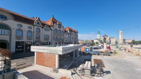 În ce stadiu sunt lucrările la viitoarea piațetă de pe strada Independenței din Oradea: Se ridică galeria de artă (FOTO)