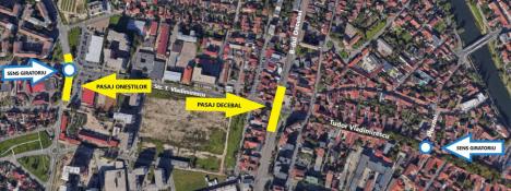 Trei clădiri din intersecția străzilor Plevnei și Tudor Vladimirescu vor fi demolate pentru a face loc unui sens giratoriu (FOTO)