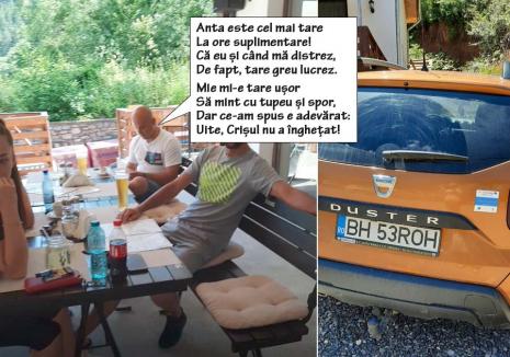 Chemarea muntelui: Șefuț din Primăria Sânmartin, prins cu mașina de serviciu la relaxare cu berici (FOTO / VIDEO)