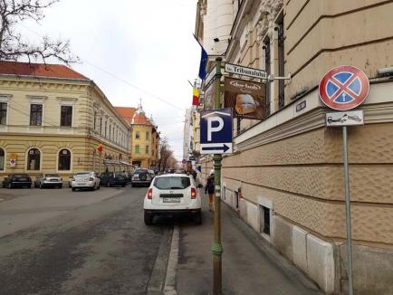 Corectitudine pe avarii: Angajatele Primăriei Oradea parchează pe interzis