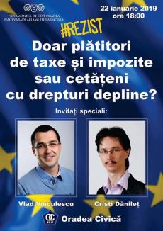 Facultate fără integritate: Afişele ce anunţau vizita judecătorului Danileţ şi a fostului ministru Vlad Voiculescu au fost distruse