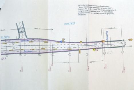Pasajele supraterane peste DN 76 şi DN 79, construite cu devierea circulaţiei pe bretele rutiere paralele şoselei de centură (FOTO)