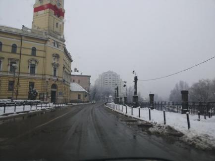 Oradea a albit! Utilajele RER au deszăpezit oraşul, duminică, de la 4 dimineaţa (FOTO)