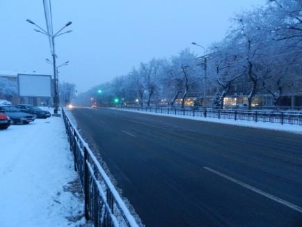 Oradea a albit! Utilajele RER au deszăpezit oraşul, duminică, de la 4 dimineaţa (FOTO)