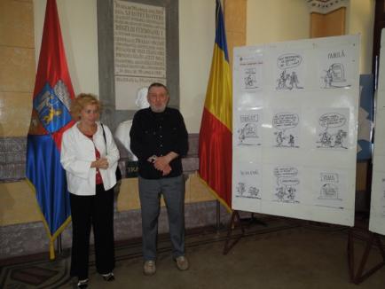 Taxele şi impozitele plătite de orădeni, caricaturizate într-o expoziţie la Primărie (FOTO)