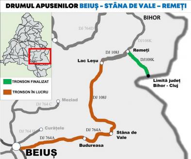 Lucru rar: aproape 13 kilometri din Drumul Apusenilor, tronsonul dintre Remeți și Valea Drăganului, au fost modernizați înainte de termen (FOTO)