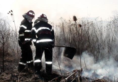 Începe 'sezonul”: 13 hectare de terenuri cu vegetaţie uscată, incendiate