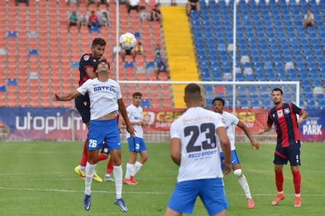 Un prim punct pentru FC Bihor în Liga a II-a. Meciul cu Viitorul Pandurii s-a terminat la egalitate, 0-0 (FOTO)