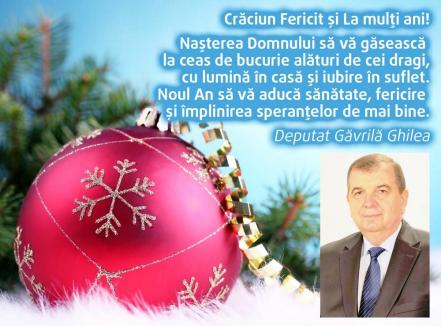 Deputatul Găvrilă Ghilea vă urează Crăciun Fericit și La mulți ani!
