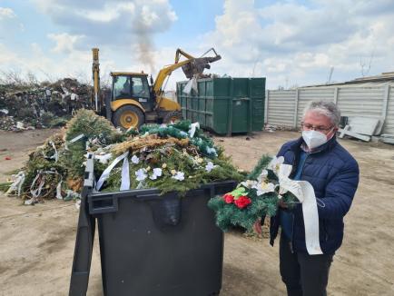 Bomboană pe colivă: Şeful ADP a amânat interzicerea coroanelor din plastic în cimitirul din Oradea, dar pregăteşte noi măsuri