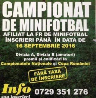 Înscrieri gratuite pentru noul Campionat judeţean de mini-fotbal