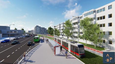 Cum va arăta artera Nufărul – Centrul Civic: Linii de tramvai înierbate, străjuite de arbori înalţi, stâlpi de iluminat cu senzori şi camere de supraveghere (FOTO)