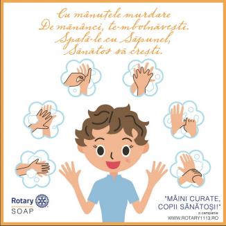 La Festifall, cu mâinile curate. Membrii Rotary Club Oradea 1113 i-au învățat pe copii cum pot 6 mișcări făcute în 20 de secunde să-i protejeze de sute de boli (FOTO/VIDEO)