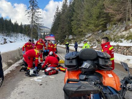 Accident cu ATV în Arieșeni, provocat de un tânăr de 18 ani din Oradea. O fată de aceeași vârstă a ajuns la spital