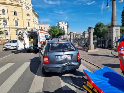 Accident în centrul Oradiei, lângă Primărie. Ce s-a întâmplat (FOTO)