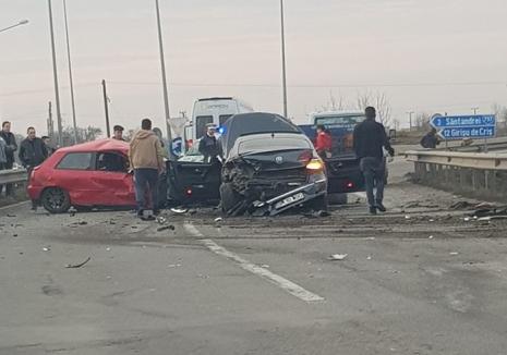 Circulaţie blocată pe Centură: Accident cu 4 maşini în apropiere de sensul giratoriu spre Sîntandrei (FOTO / VIDEO)