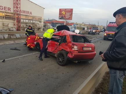 Circulaţie blocată pe Centură: Accident cu 4 maşini în apropiere de sensul giratoriu spre Sîntandrei (FOTO / VIDEO)