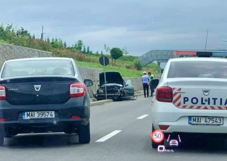 Accident pe drumul expres din Oradea, în zona Ciuperca (FOTO)