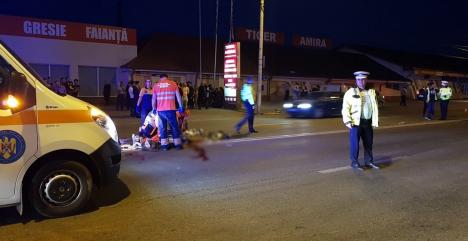 Accident grav pe Calea Clujului din Oradea: Doi pietoni, luați în plin de o mașină. Un bărbat a murit, altul a ajuns în comă! (FOTO / VIDEO)