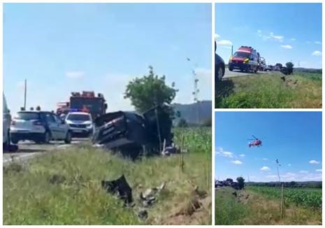Accident grav pe DN1 în Bihor. O femeie, dusă cu elicopterul SMURD la Urgențe (FOTO/VIDEO)