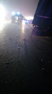 Accident între un TIR și o mașină mică pe DN19, în Bihor. Șoferița autoturismului a murit (FOTO)