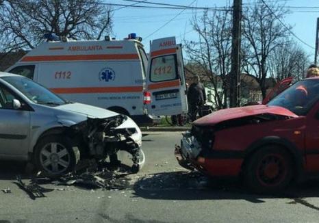 Accident frontal pe strada Matei Corvin din Oradea: Un individ beat la volan a intrat pe contrasens