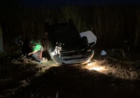Mașină răsturnată lângă Inand: Doi tineri din Bihor au ajuns la spital