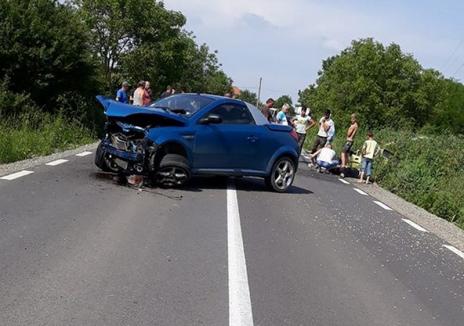 Trafic blocat, după un accident pe DN 19 E, în Bihor: Doi șoferi răniți, unul a fost transportat la spital cu elicopterul SMURD