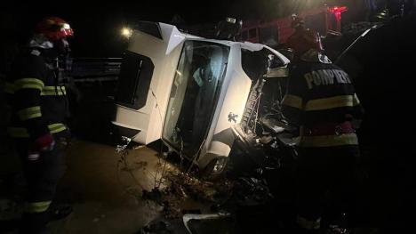 Accident pe DN 1, în Bihor: A căzut cu mașina de pe pod! (FOTO)