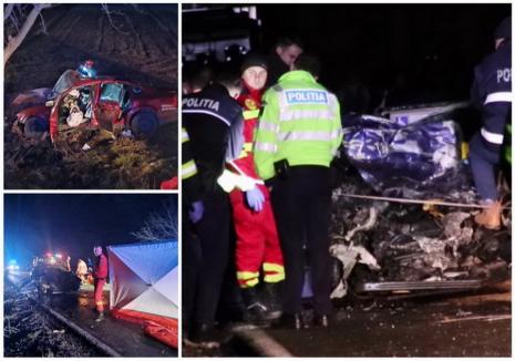 FOTO / VIDEO. Tragedia de Anul Nou din Bihor, cauzată de un șofer beat criță. Cum s-a produs accidentul de lângă Sălard, în care au murit o femeie de 37 de ani și un bărbat de 55 de ani
