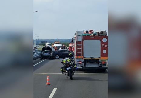 Accident cu trei maşini pe noua șosea de centură Sânmartin