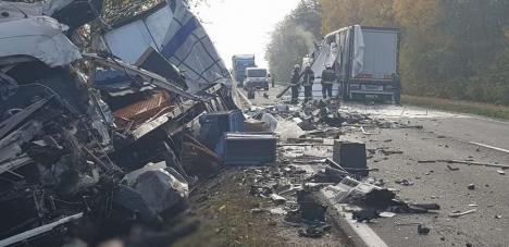Accident între două TIR-uri, soldat cu doi morţi, în apropierea graniţei cu România. Unul dintre camioane are numere de Bihor (FOTO / VIDEO)