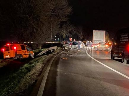 Accident grav în Bihor: Trafic blocat între Oradea şi Nojorid, mai multe victime (VIDEO)
