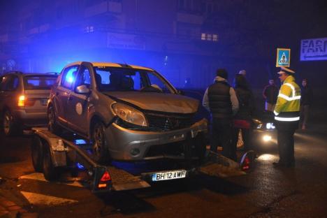Accident cu 3 maşini la Sânmartin: Un taxi Dacia Sandero nu a oprit la Stop şi a fost lovit de un BMW, care a acroşat un Saab (FOTO)