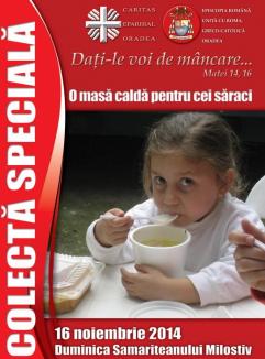 Colectă în bisericile greco-catolice pentru cantina socială pentru copii şi adulţi a Caritas Eparhial