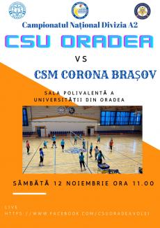 Volei feminin: CSU Oradea dispută sâmbătă primul joc de pe teren propriu din noul sezon