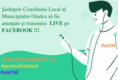 Petiție online pentru ca ședințele Consiliului Local Oradea să fie transmise pe Facebook