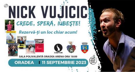 Nick Vujicic, predicatorul fără mâini și fără picioare, ține o conferință la Oradea 