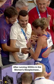 Romantism la Olimpiadă: Atleta franceză Alice Finot și-a cerut iubitul în căsătorie după cursa de 3.000 de metri obstacole (VIDEO)