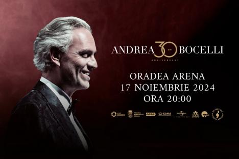 Visit Oradea: Tenorul de renume mondial Andrea Bocelli va susține un concert extraordinar la Oradea