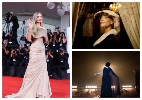 Angelina Jolie, emoţionată până la lacrimi în Veneţia, la premiera filmului „Maria”, în care o interpretează pe soprana Maria Callas (FOTO/VIDEO)