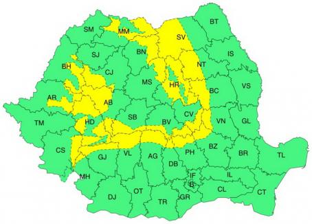 Primăvară cu vânt. Cod galben în zone montane, inclusiv în Bihor