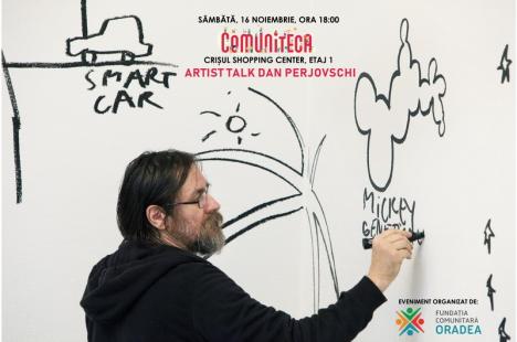 Artist Talk cu Dan Perjovschi, la Comuniteca