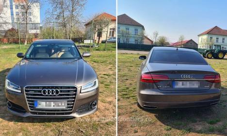 Un Audi A8, de 40.000 de euro, oprit la Borș II. Autoturismul a fost furat din Germania (FOTO)