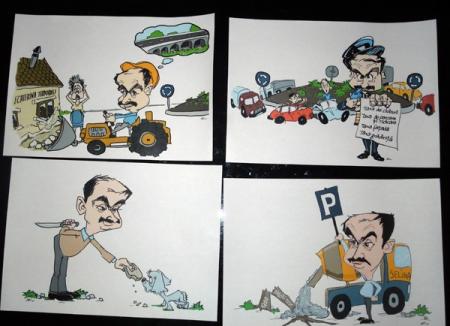 Bolojan, caricaturizat de Vuşcan: zice despre el că e primar "Beton", primar-pedeapsă sau Dog "lover" (FOTO)